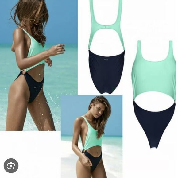 TRIANGLE Jarah one piece monokini cutout high waist swimsuit S - Picture 2 of 2